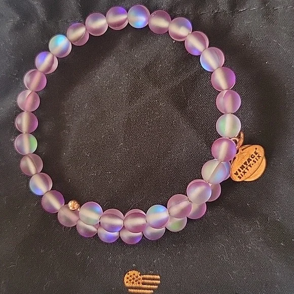 Alex ☆ Ani Seaglass Beaded Wrap Bracelet, Amethyst - Picture 3 of 3